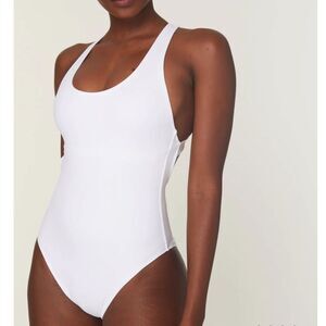 Andie The Tulum One Piece Swimsuit White Size L NWT minimalist